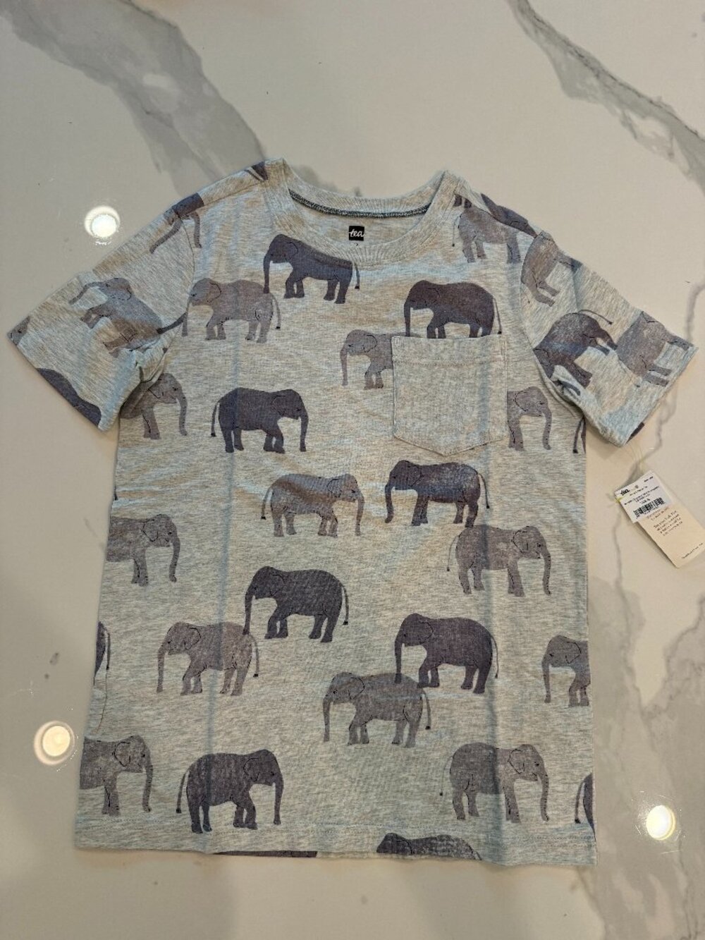 Tea Collection Elephant Printed Pocket Tee (NWT - size 12)
